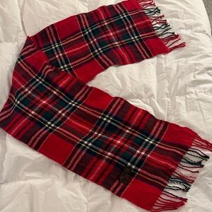 Vintage plaid wool scarf